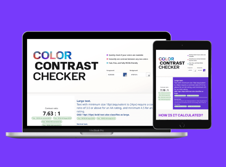Color Contrast Checker mockup